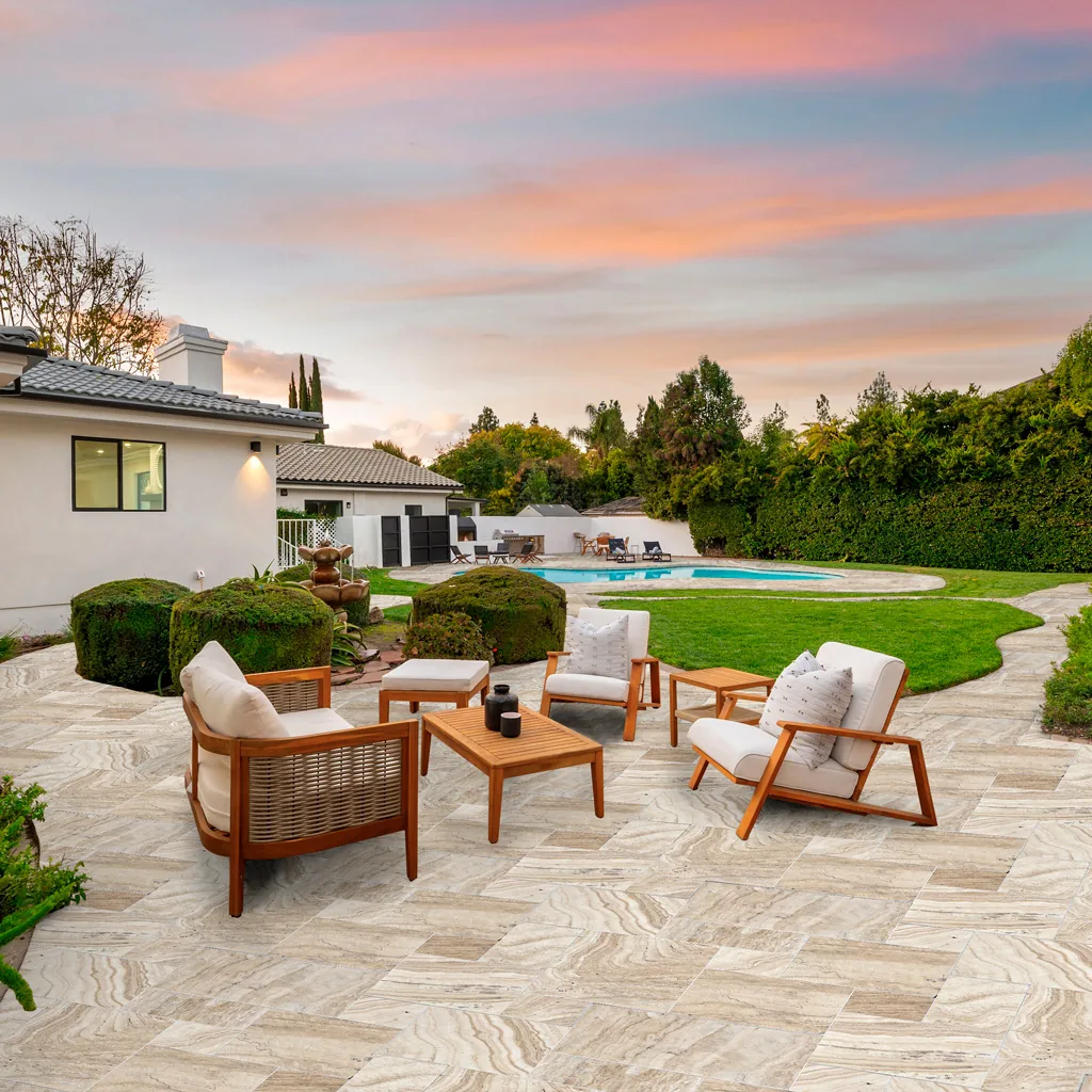 Malibu Travertine installed